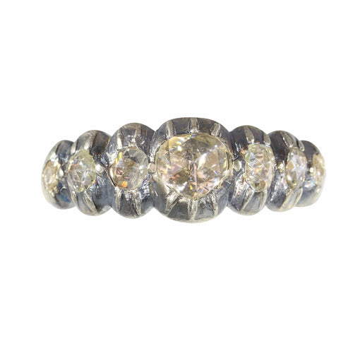 Bague 62 Époque victorienne - Bague alliance en or jaune 18K, argent et diamants 58 Facettes 24161-0040