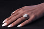 Bague 56 Bague vintage années 1950 Art déco en platine et diamants 58 Facettes 24002-0086