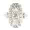 Bague 56 Bague vintage années 1950 Art déco en platine et diamants 58 Facettes 24002-0086
