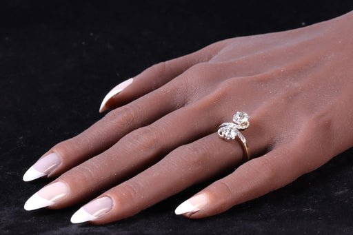 Bague 59 Belle Époque - Bague Toi et Moi en or jaune 18K, platine et diamants 58 Facettes 24263-0300