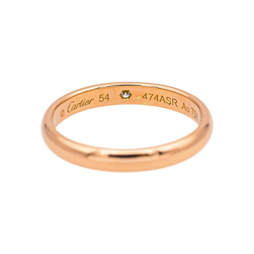 Bague 53 Cartier Alliance C - Bague alliance en or rose sertie d’un diamant 58 Facettes 4951463CN