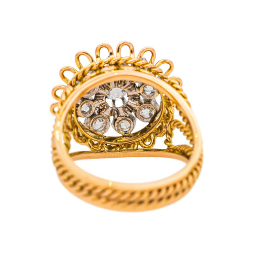 Bague 58 Bague en or jaune et platine sertie de diamants taille ancienne 58 Facettes 4951651CN
