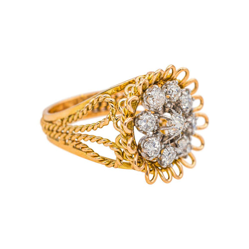 Bague 58 Bague en or jaune et platine sertie de diamants taille ancienne 58 Facettes 4951651CN