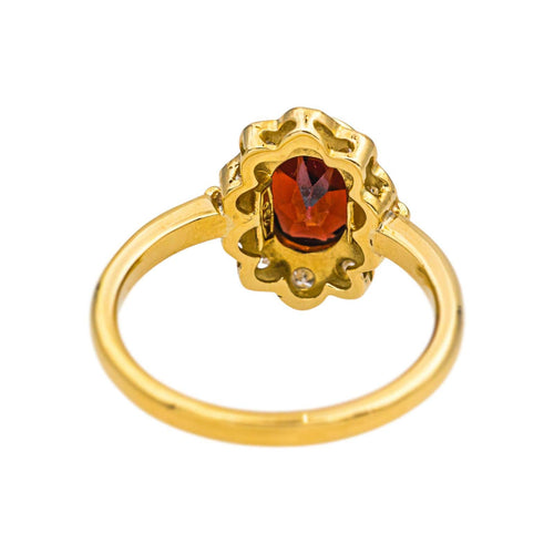 Bague 54.5 Bague Pompadour en or jaune 18 carats grenat et diamants 58 Facettes 4824714CN