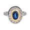 Bague 53 Bague Pompadour en or blanc et jaune, saphir et diamants 58 Facettes 4801589CN