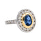 Bague 53 Bague Pompadour en or blanc et jaune, saphir et diamants 58 Facettes 4801589CN