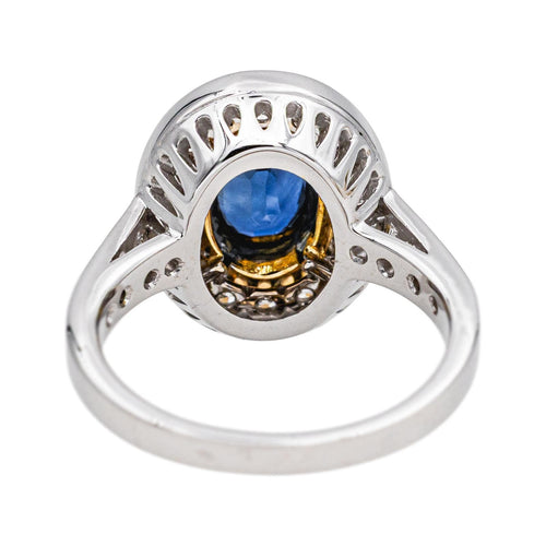 Bague 53 Bague Pompadour en or blanc et jaune, saphir et diamants 58 Facettes 4801589CN