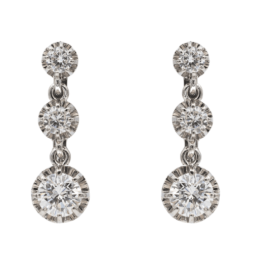 Boucles d'oreilles Boucles d'oreilles dormeuses en or blanc 18 carats et diamants 58 Facettes 2960964CN