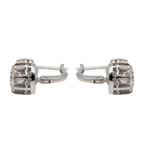 Boucles d'oreilles Boucles d'oreilles dormeuses en or blanc 18 carats et diamants 58 Facettes 2960964CN