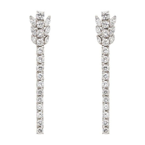 Boucles d'oreilles Boucles d’oreilles pendantes Art déco en or blanc 18 carats et diamants 58 Facettes 3376674CN