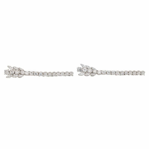 Boucles d'oreilles Boucles d’oreilles pendantes Art déco en or blanc 18 carats et diamants 58 Facettes 3376674CN