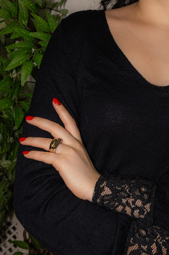 Bague 51 Bague bicolore en or jaune et or blanc 18 carats 58 Facettes 4599593CN