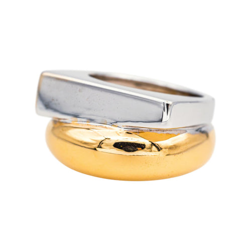 Bague 51 Bague bicolore en or jaune et or blanc 18 carats 58 Facettes 4599593CN