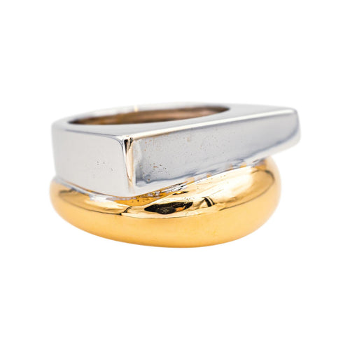 Bague 51 Bague bicolore en or jaune et or blanc 18 carats 58 Facettes 4599593CN