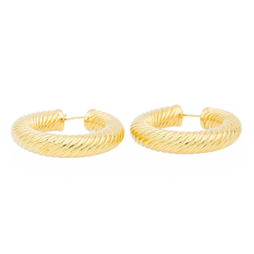 Boucles d'oreilles Boucles d'oreilles créoles torsadées en or jaune 18 carats 58 Facettes 1751503CN
