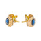 Boucles d'oreilles Boucles d’oreilles dormeuses en or jaune 18 carats saphirs et diamants 58 Facettes 4242563CN