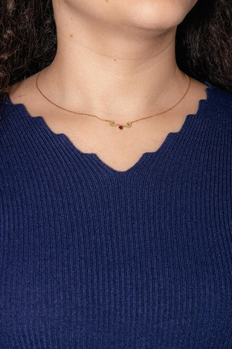 Collier Collier en or jaune 18 carats avec rubis et diamants 58 Facettes 4815596CN