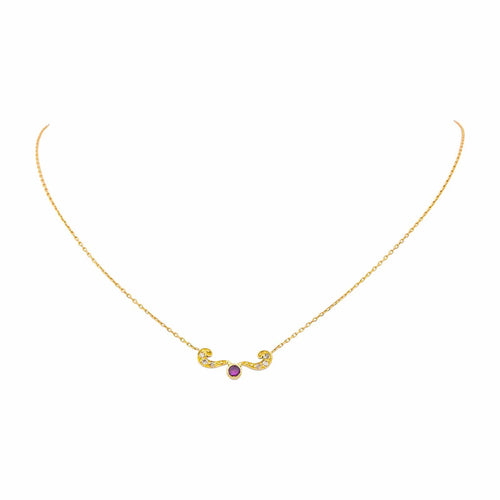 Collier Collier en or jaune 18 carats avec rubis et diamants 58 Facettes 4815596CN