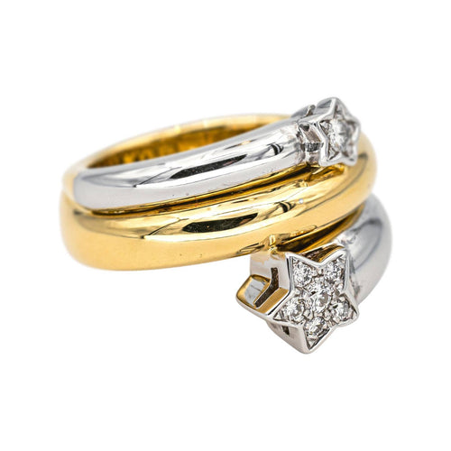 Bague 53 Bague en or jaune et or blanc 18 carats avec diamants 58 Facettes 4442219RV