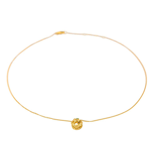 Gucci Halsband Hängsmycke Ouroboros Gult guld Smaragd 