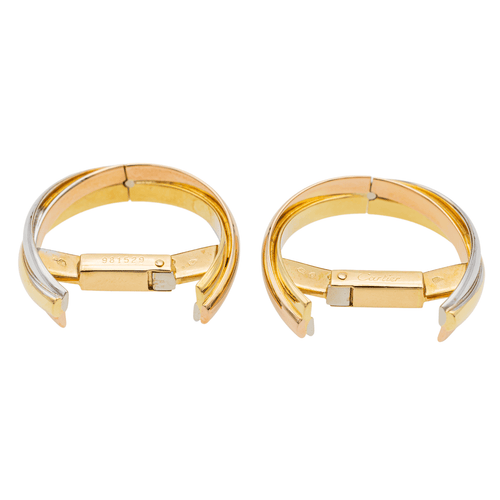 Boutons de manchette Cartier Trinity - Boutons de manchette en or jaune, rose et blanc 58 Facettes 1292298CN