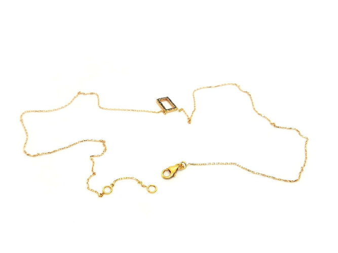 Collier Collier en or rose 18 carats avec diamants noirs 58 Facettes 579204RV