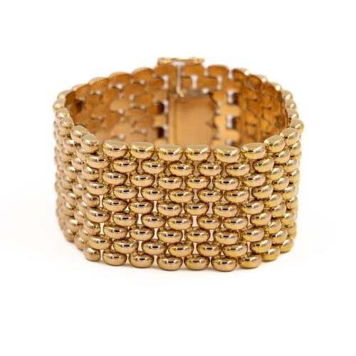Bracelet Bracelet manchette maille grain de riz en or jaune 18 carats 58 Facettes 1888409CN