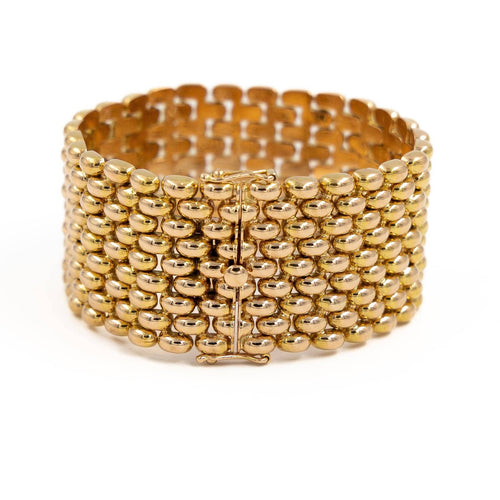 Bracelet Bracelet manchette maille grain de riz en or jaune 18 carats 58 Facettes 1888409CN