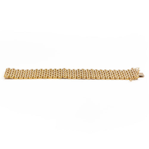 Bracelet Bracelet manchette maille grain de riz en or jaune 18 carats 58 Facettes 1888409CN