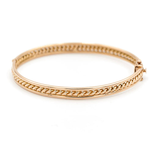 Bracelet Bracelet jonc ovale torsadé en or jaune 18 carats 58 Facettes 1668307CN
