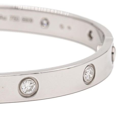 Bracelet Cartier Love - Bracelet jonc en or blanc et diamants 58 Facettes 2470646CN