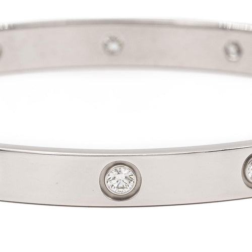 Bracelet Cartier Love - Bracelet jonc en or blanc et diamants 58 Facettes 2470646CN