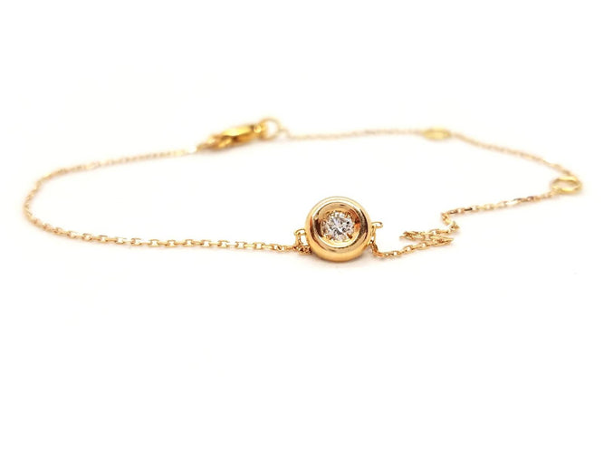 Bracelet Bracelet en or rose 18 carats avec diamant taille brillant 0,08 ct 58 Facettes 579014RV