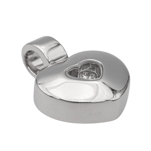 Pendentif Chopard Happy Diamonds - Pendentif cœur en or blanc et diamant mobile 58 Facettes 2308934CN