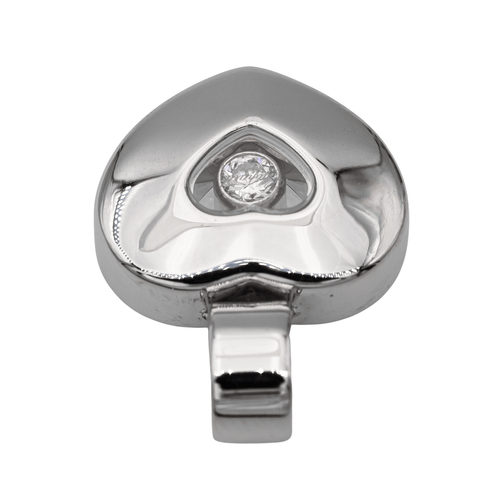 Pendentif Chopard Happy Diamonds - Pendentif cœur en or blanc et diamant mobile 58 Facettes 2308934CN