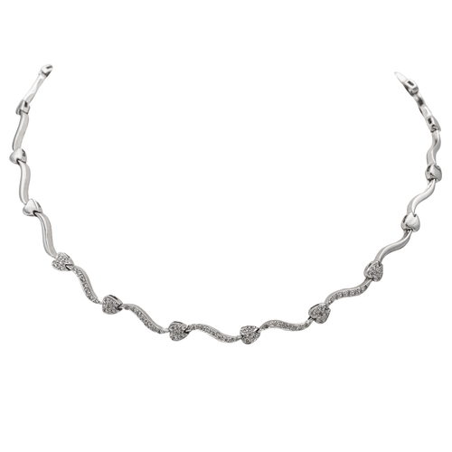 Collier Collier en or blanc 18 carats serti de diamants 58 Facettes 2363223CN