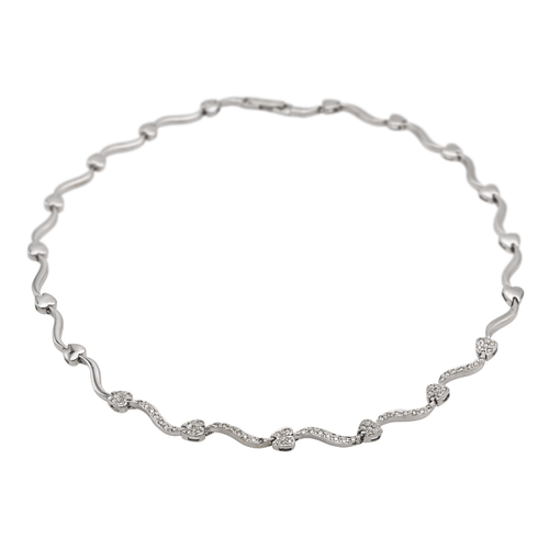 Collier Collier en or blanc 18 carats serti de diamants 58 Facettes 2363223CN