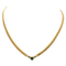 Collier Collier maille anglaise en or jaune 18 carats, émeraude et diamants 58 Facettes 2916931CN