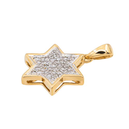 Pendentif Pendentif étoile de David en or jaune 18 carats et diamants 58 Facettes 3227866CN