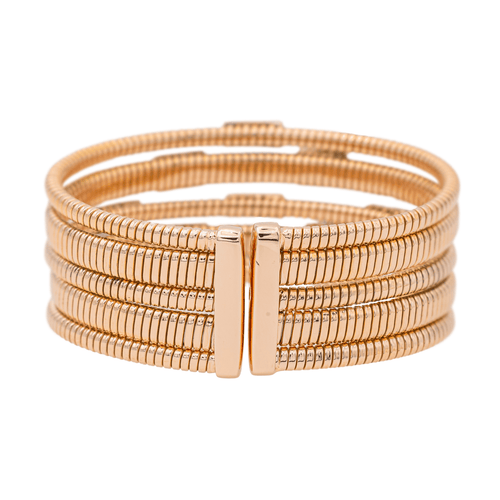 Bracelet Bracelet manchette jonc en or rose 18 carats serti de diamants 58 Facettes 3261271CN