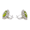 Boucles d'oreilles Boucles d’oreilles en or blanc 18 carats avec péridots et diamants 58 Facettes 3013258CN