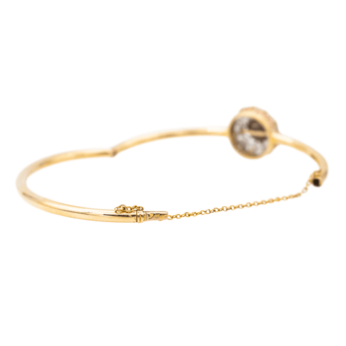 Bracelet Bracelet jonc - Perle de Tahiti et diamants en or jaune 58 Facettes 2833301CN