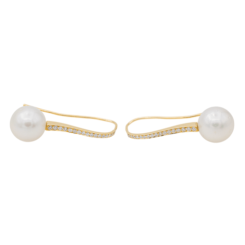Boucles d'oreilles Boucles d'oreilles en or jaune 18 carats avec perles et diamants 58 Facettes 3230368CN