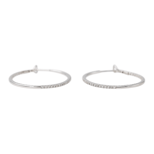 Boucles d'oreilles Créoles - Boucles d’oreilles en or blanc 18 carats et diamants 58 Facettes 3853169RV