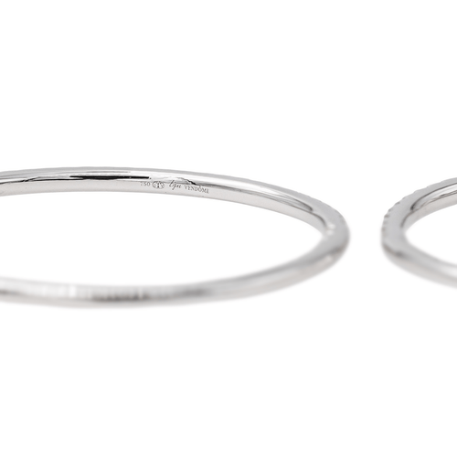 Boucles d'oreilles Créoles - Boucles d’oreilles en or blanc 18 carats et diamants 58 Facettes 3853169RV