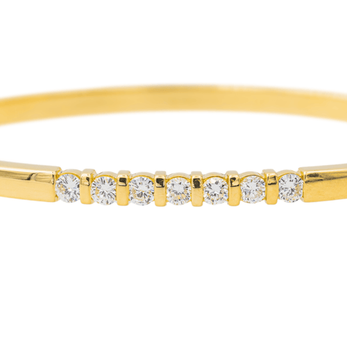 Bracelet Bracelet jonc en or jaune 18 carats serti de diamants 58 Facettes 3683017CN