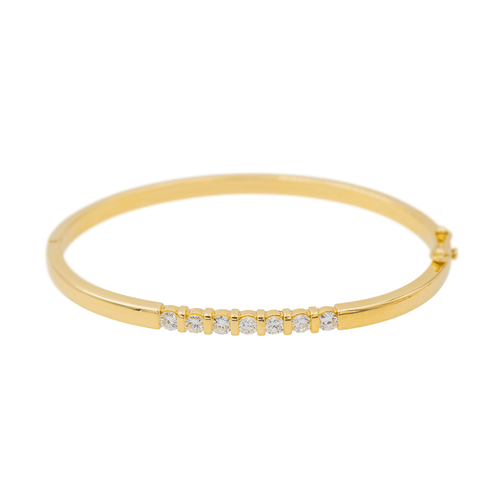Bracelet Bracelet jonc en or jaune 18 carats serti de diamants 58 Facettes 3683017CN