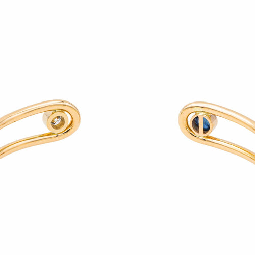 Bracelet Bracelet jonc en or jaune 18 carats avec diamant et saphir 58 Facettes 3105930CN
