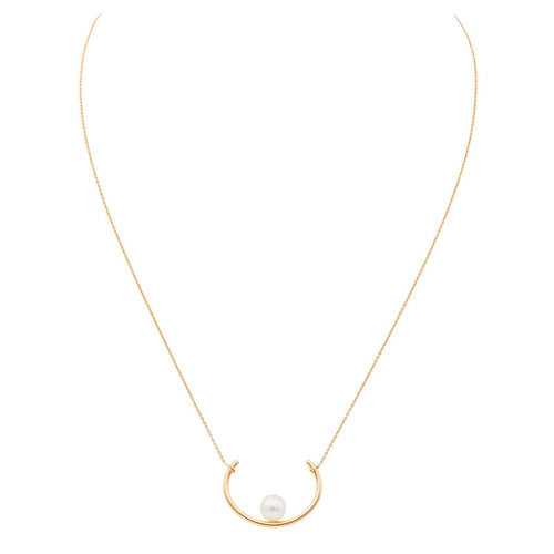 Collier Collier en or rose 18 carats avec perle de culture blanche 58 Facettes 2883061CN