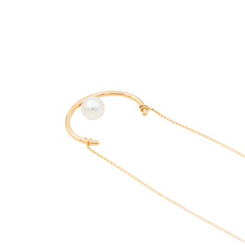 Collier Collier en or rose 18 carats avec perle de culture blanche 58 Facettes 2883061CN